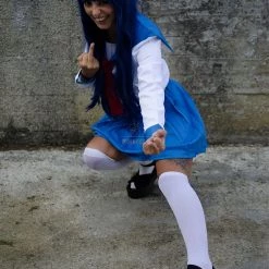 Poputepipikku Pop Team Epic Popuko and Pipimi Blue Uniform Skirt Anime Cosplay Costumes -Anime Costumes store online 1132 3