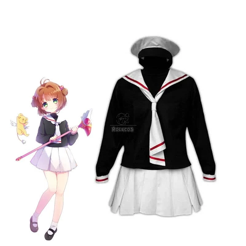 Cardcaptor Sakura Kinomoto Sakura Tomoeda Winter School Uniform Cosplay Costume 1 Cardcaptor Sakura Kinomoto Sakura Tomoeda Winter School Uniform Cosplay Costume