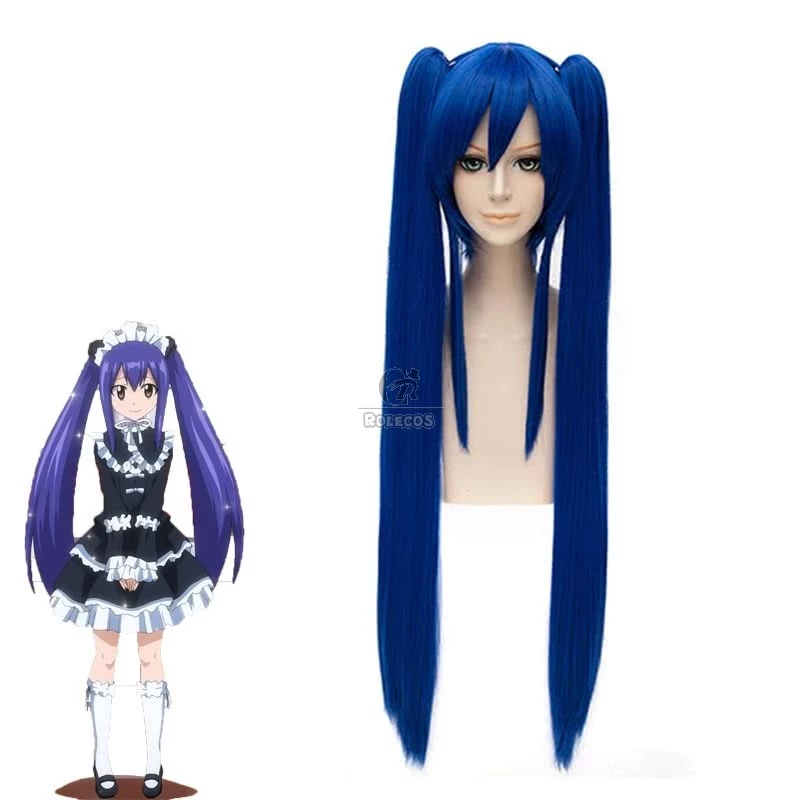 100cm Blue Bunches Straight Fairy Tail Wendy Marvell Cosplay Wig 1 100cm Blue Bunches Straight Fairy Tail Wendy Marvell Cosplay Wig