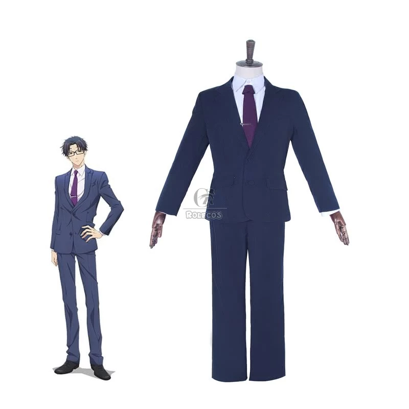 WotaKoi Love is Hard for Otaku Hirotaka Nifuji Blue Suits for Men Cosplay Costume 1 WotaKoi Love is Hard for Otaku Hirotaka Nifuji Blue Suits for Men Cosplay Costume