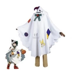 BNHA MHA Izuku Midoriya White Anime Cosplay Costumes Long Cloaks