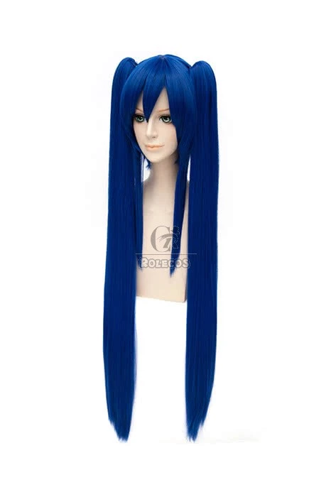 100cm Blue Bunches Straight Fairy Tail Wendy Marvell Cosplay Wig 3 100cm Blue Bunches Straight Fairy Tail Wendy Marvell Cosplay Wig - Image 3