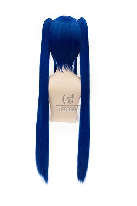 100cm Blue Bunches Straight Fairy Tail Wendy Marvell Cosplay Wig 4 100cm Blue Bunches Straight Fairy Tail Wendy Marvell Cosplay Wig - Image 4