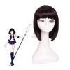 30cm Black Purple Cosplay Wig Sailormoon Tomoe Hotaru Neat bangs girls hair