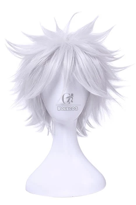 35cm Silver Gray Short Gintama Sakata Gintoki Cosplay Wig 2 35cm Silver Gray Short Gintama Sakata Gintoki Cosplay Wig - Image 2
