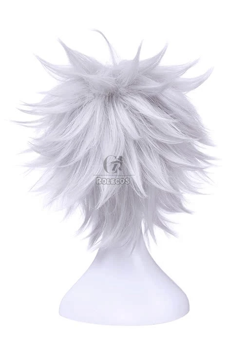35cm Silver Gray Short Gintama Sakata Gintoki Cosplay Wig 5 35cm Silver Gray Short Gintama Sakata Gintoki Cosplay Wig - Image 5