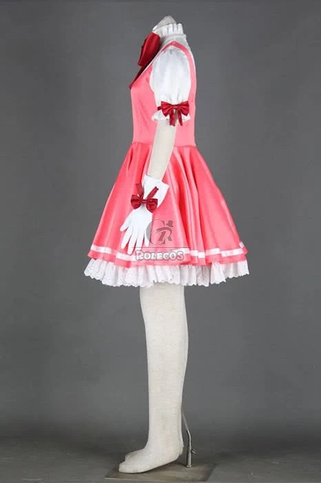 Cardcaptor Sakura Kinomoto Sakura Pink Dress Cosplay Costume 4 Cardcaptor Sakura Kinomoto Sakura Pink Dress Cosplay Costume - Image 4
