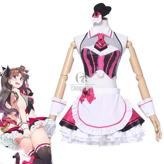 Fate Grand Order Tohsaka Rin Street Choco-Maid Game Cosplay Costumes 1 Fate Grand Order Tohsaka Rin Street Choco-Maid Game Cosplay Costumes