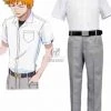 Bleach Karakura High School Boy's Summer School Uniform Cosplay Costumes