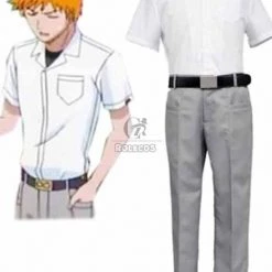 Bleach Karakura High School Boy's Summer School Uniform Cosplay Costumes