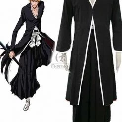 Bleach Ichigo Kurosaki Bankai Kimono Uniform Cosplay Costumes