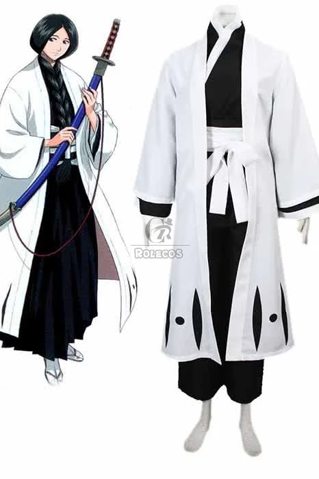 Bleach Gotei Thirteen Retsu Unohana Captain of the 4th Division Soul Reaper Kimono Cosplay Costumes 1 Bleach Gotei Thirteen Retsu Unohana Captain of the 4th Division Soul Reaper Kimono Cosplay Costumes