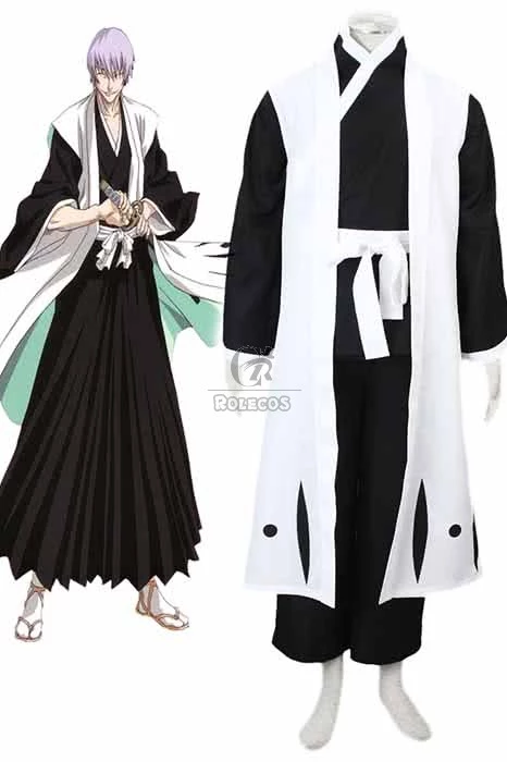Bleach Gotei Thirteen Gin Ichimaru Captain of the 3rd Division Soul Reaper Kimono Cosplay Costumes 1 Bleach Gotei Thirteen Gin Ichimaru Captain of the 3rd Division Soul Reaper Kimono Cosplay Costumes