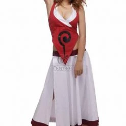 Bleach Kūkaku Shiba Red Kimono White Dress Cosplay Costumes