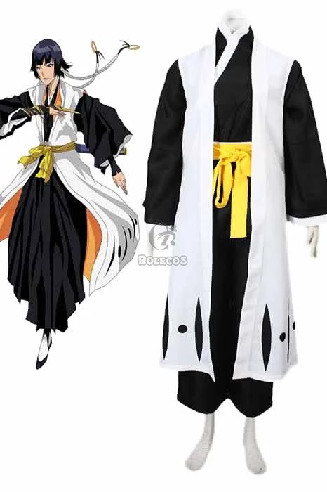 Bleach Gotei Thirteen Soi Fon Captain of the 2nd Division Soul Reaper Kimono Cosplay Costumes 1 Bleach Gotei Thirteen Soi Fon Captain of the 2nd Division Soul Reaper Kimono Cosplay Costumes