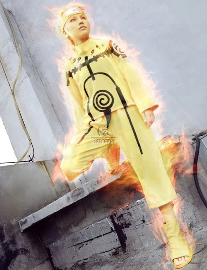 Naruto Uzumaki Naruto Nine-Tails Chakra Mode Cosplay Costume 1 Naruto Uzumaki Naruto Nine-Tails Chakra Mode Cosplay Costume