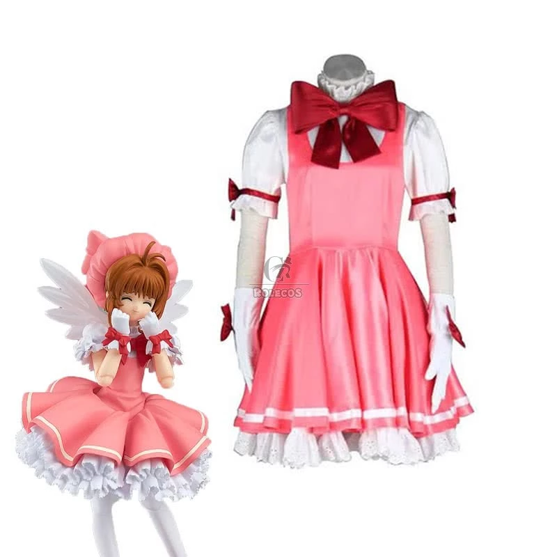Cardcaptor Sakura Kinomoto Sakura Pink Dress Cosplay Costume 1 Cardcaptor Sakura Kinomoto Sakura Pink Dress Cosplay Costume