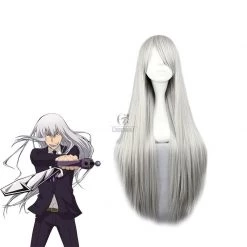 80cm Sliver White Straight Hitman Reborn Superbi Squalo Cosplay Wig