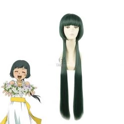 100CM Long Green Cosplay Wig Straight Hair Hitman Reborn Yuni