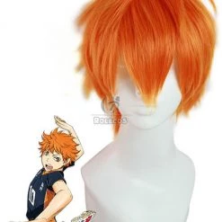 Haikyuu!! Hinata Syouy Short Bright Orange Man Hair Cosplay Wigs
