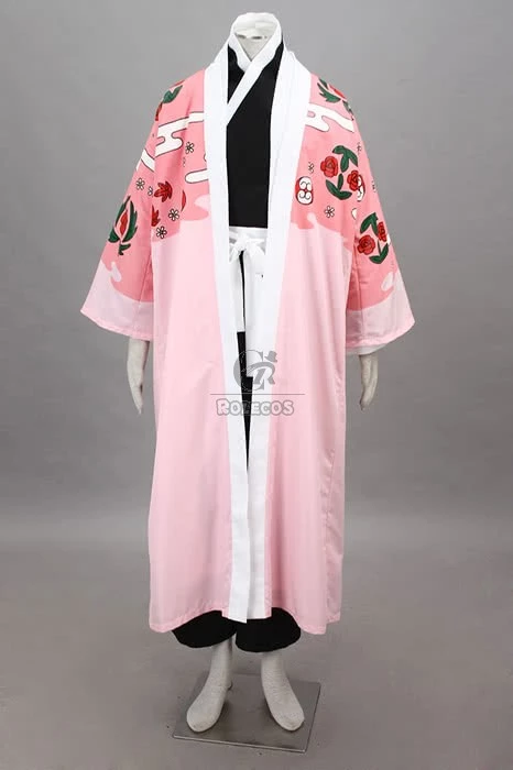 Bleach Gotei Thirteen Shunsui Kyōraku Captain of the 8th Division Soul Reaper Kimono Cosplay Costumes 2 Bleach Gotei Thirteen Shunsui Kyōraku Captain of the 8th Division Soul Reaper Kimono Cosplay Costumes - Image 2