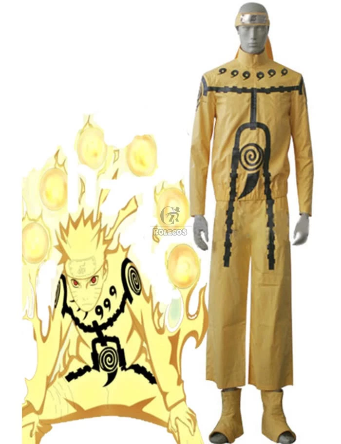 Naruto Uzumaki Naruto Nine-Tails Chakra Mode Cosplay Costume 2 Naruto Uzumaki Naruto Nine-Tails Chakra Mode Cosplay Costume - Image 2