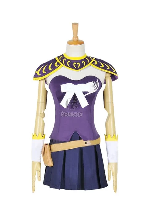 Anime Fairy Tail Lucy Heartphilia Purple Battle Suit Cosplay Costume 2 Anime Fairy Tail Lucy Heartphilia Purple Battle Suit Cosplay Costume - Image 2