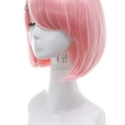 Life In A Different World From Zero Rem Short Bob Straight Pink Anime Female Cosplay Wigs -Anime Costumes store online 30cm short bob straight pink anime cosplay wigs for women 1