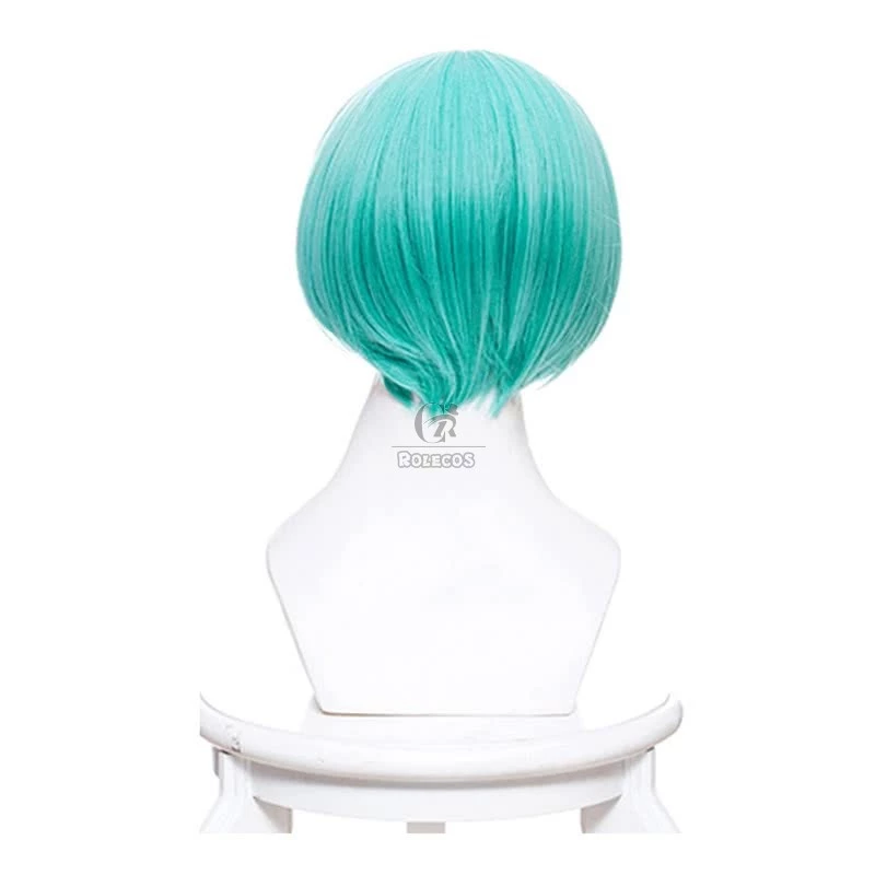 Houseki no Kuni Phosphophyllite Land of the Lustrous Short Green Cosplay Wigs 3 Houseki no Kuni Phosphophyllite Land of the Lustrous Short Green Cosplay Wigs - Image 3
