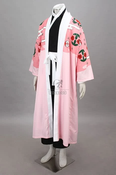 Bleach Gotei Thirteen Shunsui Kyōraku Captain of the 8th Division Soul Reaper Kimono Cosplay Costumes 4 Bleach Gotei Thirteen Shunsui Kyōraku Captain of the 8th Division Soul Reaper Kimono Cosplay Costumes - Image 4