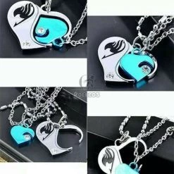 Fairy Tail Couple Heart Logo Necklace Pendant Amulet Talisman Charm Cosplay Prop