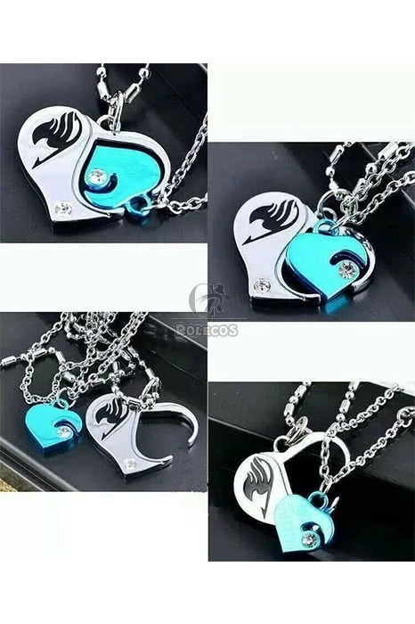 Fairy Tail Couple Heart Logo Necklace Pendant Amulet Talisman Charm Cosplay Prop 1 Fairy Tail Couple Heart Logo Necklace Pendant Amulet Talisman Charm Cosplay Prop