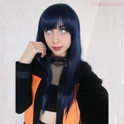 Anime Naruto Hinata Hyuga Ink Mixed Blue Bang Cosplay Wigs -Anime Costumes store online 3 4 8