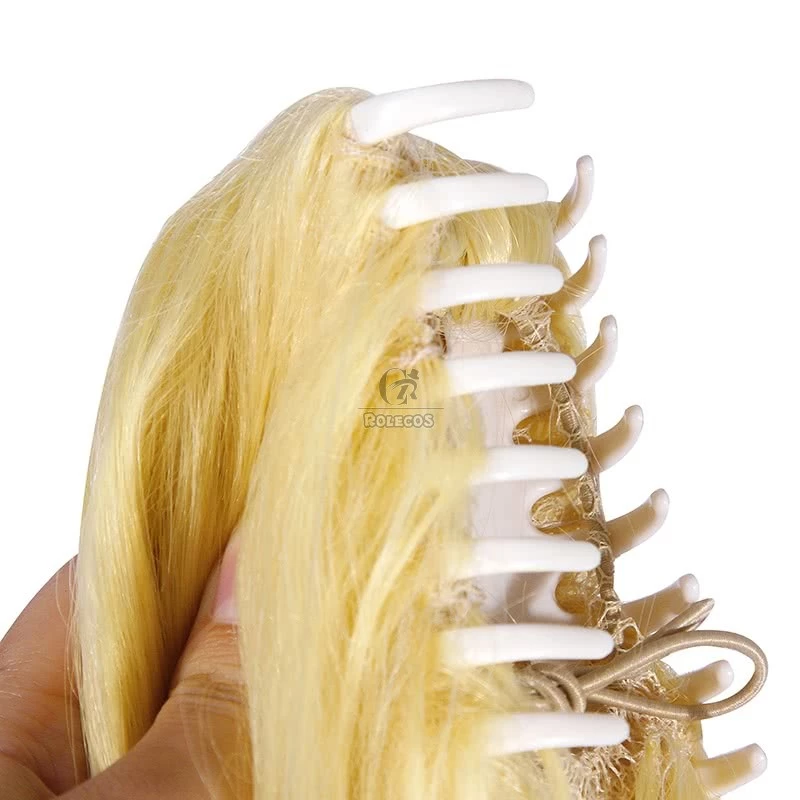 45cm Kakegurui Saotome Meari Synthetic Yellow Cosplay Wigs 9 45cm Kakegurui Saotome Meari Synthetic Yellow Cosplay Wigs - Image 9