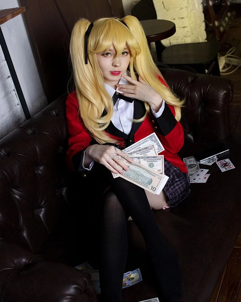 45cm Kakegurui Saotome Meari Synthetic Yellow Cosplay Wigs 5 45cm Kakegurui Saotome Meari Synthetic Yellow Cosplay Wigs - Image 5