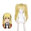45cm Kakegurui Saotome Meari Synthetic Yellow Cosplay Wigs