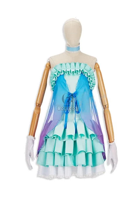 Love Live! Yume No Tobira Maki Nishikino Green Anime Coaplay Dress 2 Love Live! Yume No Tobira Maki Nishikino Green Anime Coaplay Dress - Image 2