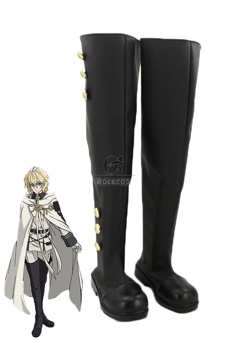 Anime Seraph of the end Mikaela Hyakuya Cosplay Shoes Customized Long Boots 1 Anime Seraph of the end Mikaela Hyakuya Cosplay Shoes Customized Long Boots