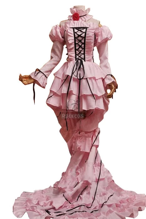 Chobits Chi Cute Pink Long Dress Cosplay Costumes 2 Chobits Chi Cute Pink Long Dress Cosplay Costumes - Image 2