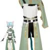 Sword Art Online Asada Shino Female Green Cosplay Costume