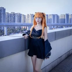 ASS Studio Asuka Black Dress Cosplay Costume -Anime Costumes store online ass studio eva asuka cosplay costume 2