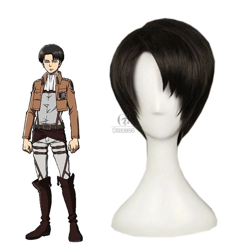 Attack on Titan Levi Short Black Cosplay Wigs