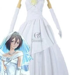 Attack On Titan Mikasa Cosplay Costume White Wedding