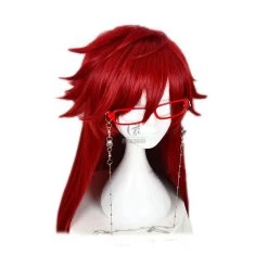 Black Butler Death Scythe Grell Sutcliff Red Long Cosplay Wig -Anime Costumes store online black butler death scythe grell sutcliff red long cosplay wig 3