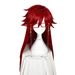 Black Butler Death Scythe Grell Sutcliff Red Long Cosplay Wig -Anime Costumes store online black butler death scythe grell sutcliff red long cosplay wig 4