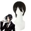 Black Butler Sebastian Michaelis Short Black Cosplay Wig