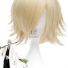 Bleach Urahara Kisuke Short Clurly Blonde Anime Cosplay Wigs