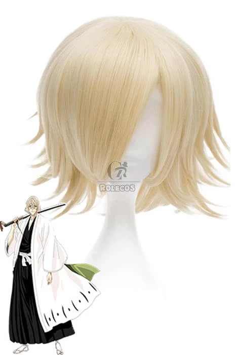 Bleach Urahara Kisuke Short Clurly Blonde Anime Cosplay Wigs 1 Bleach Urahara Kisuke Short Clurly Blonde Anime Cosplay Wigs