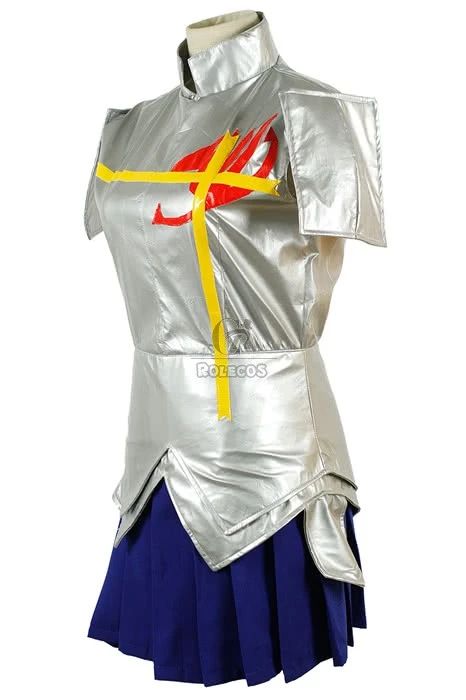 Fairy Tail Erza Scarlet Silver Female Dress Cosplay Costume 3 Fairy Tail Erza Scarlet Silver Female Dress Cosplay Costume - Image 3