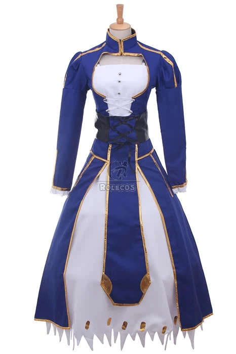 Fate Stay Saber Night Rin Deep Blue Dress Cosplay Costume 4 Fate Stay Saber Night Rin Deep Blue Dress Cosplay Costume - Image 4